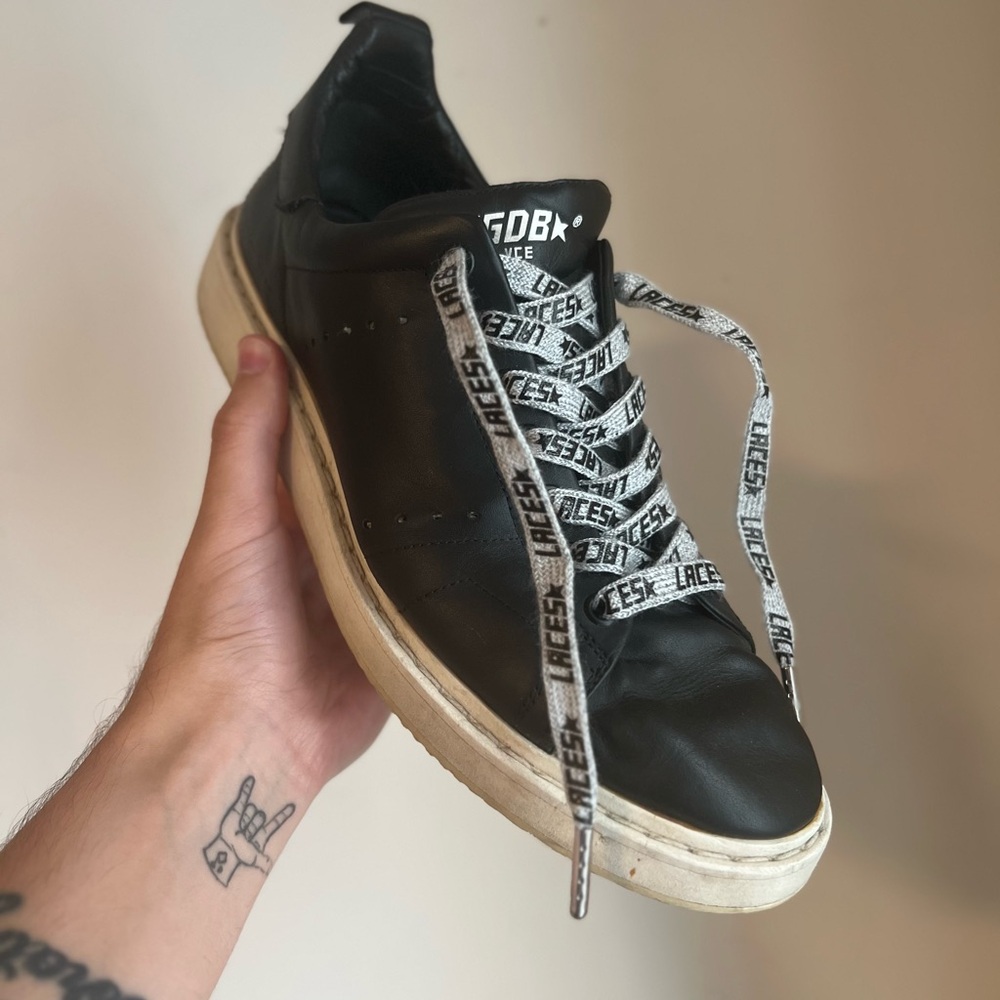 Golden Goose Starters Black and White Leather